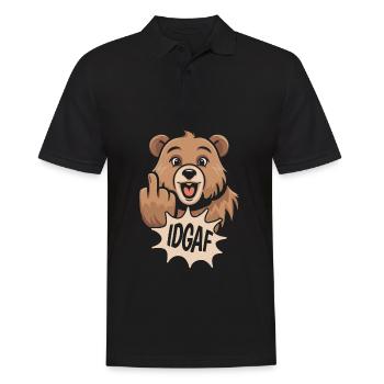 Bear Brown Bear Idgaf - Men's Polo Shirt - black - Front - Kai (181cm)