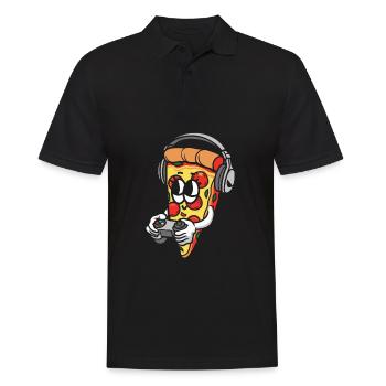 Gamer Gaming Pizza Gaming Controller - Männer Poloshirt - Schwarz - Vorne - Kai (181cm)