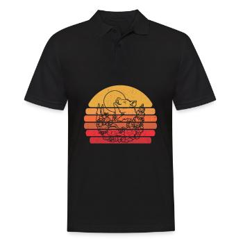 Cochon Fermier Fleurs Sauvages Lune Florale - Polo Homme - noir - Devant - Kai (181cm)