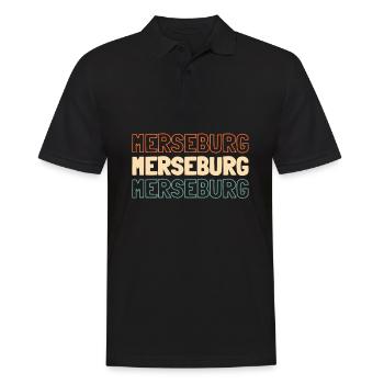 Deutsche Stadt Merseburg Sachsenanhalt - Männer Poloshirt - Schwarz - Vorne - Kai (181cm)