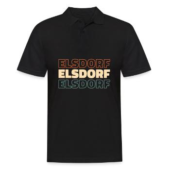 Deutsche Stadt Elsdorf Nordrheinwestfalen - Männer Poloshirt - Schwarz - Vorne - Kai (181cm)