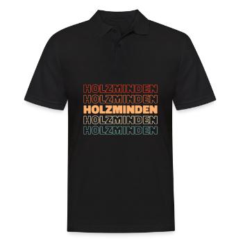 German city Holzminden, Lower Saxony - Men's Polo Shirt - black - Front - Kai (181cm)