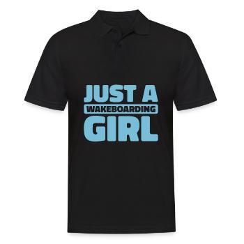 Wakeboard Wakeboarder Just A Wakeboarding Girl - Männer Poloshirt - Schwarz - Vorne - Kai (181cm)