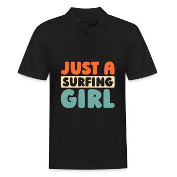 Surfer Surfen Juste une Surfeuse Fille - Polo Homme - noir - Devant - Kai (181cm)