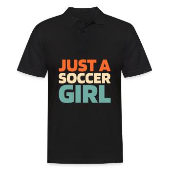 Joueur de football Juste une fille de football - Polo Homme - noir - Devant - Kai (181cm)