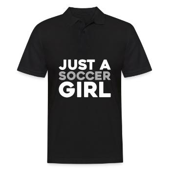 Joueur de football Juste une fille de football - Polo Homme - noir - Devant - Kai (181cm)