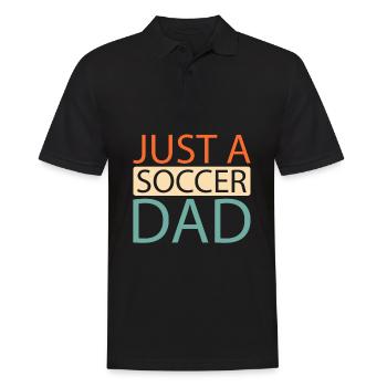 Fußball Fußballer Just A Soccer Dad - Männer Poloshirt - Schwarz - Vorne - Kai (181cm)
