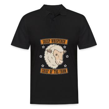 Shepherd Sheep Chief of the Farm - Men's Polo Shirt - black - Front - Kai (181cm)