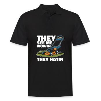 Rasenmäher Mähen - Männer Poloshirt - Schwarz - Vorne - Kai (181cm)