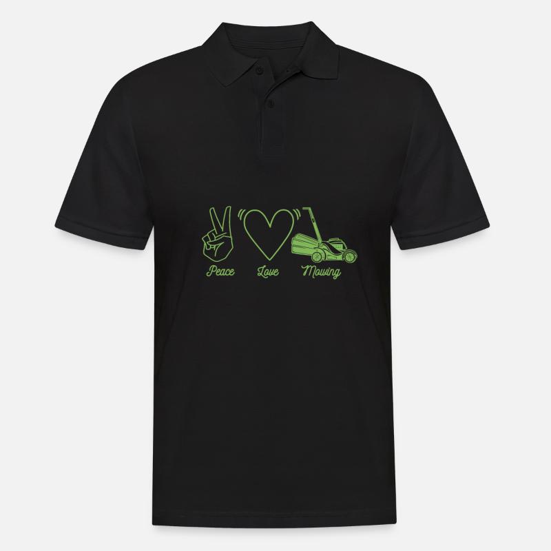 Rasenmäher Mähen - Männer Poloshirt - Schwarz