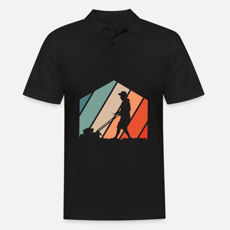 Rasenmäher Mähen - Männer Poloshirt - Schwarz