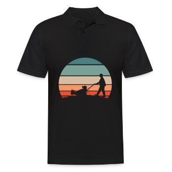 Lawn mower mowing - Men's Polo Shirt - black - Front - Kai (181cm)