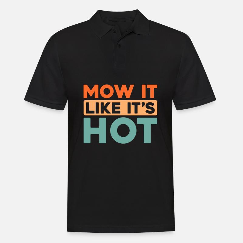 Rasenmäher Mähen - Männer Poloshirt - Schwarz