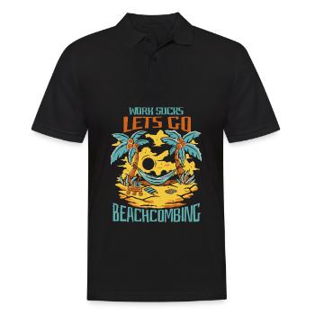 Strandkämmen - Männer Poloshirt - Schwarz - Vorne - Kai (181cm)