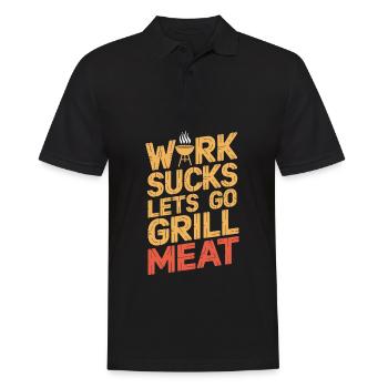 Bbq Grilling - Men's Polo Shirt - black - Front - Kai (181cm)