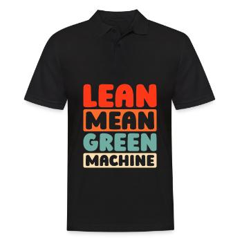 Rasenmäher Mähen - Männer Poloshirt - Schwarz - Vorne - Kai (181cm)