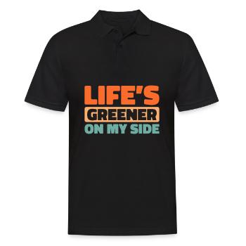 Rasenmäher Mähen - Männer Poloshirt - Schwarz - Vorne - Kai (181cm)