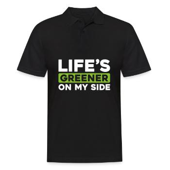 Rasenmäher Mähen - Männer Poloshirt - Schwarz - Vorne - Kai (181cm)