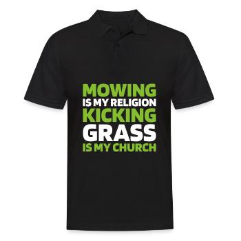 Lawn mower mowing - Men's Polo Shirt - black - Front - Kai (181cm)