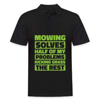 Rasenmäher Mähen - Männer Poloshirt - Schwarz - Vorne - Kai (181cm)