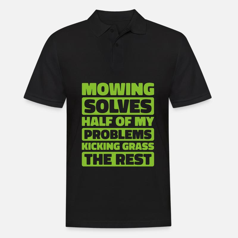Rasenmäher Mähen - Männer Poloshirt - Schwarz