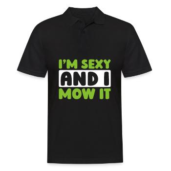 Rasenmäher Mähen - Männer Poloshirt - Schwarz - Vorne - Kai (181cm)