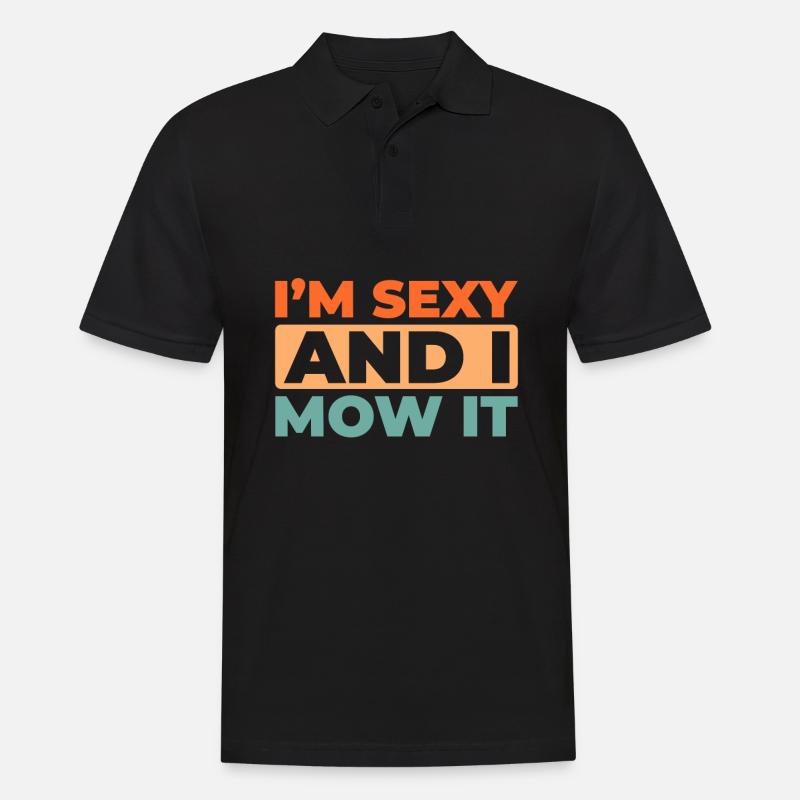 Rasenmäher Mähen - Männer Poloshirt - Schwarz