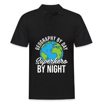 Geography Geographer - Men's Polo Shirt - black - Front - Kai (181cm)