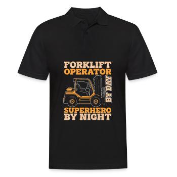 Gabelstapler Staplerfahrer - Männer Poloshirt - Schwarz - Vorne - Kai (181cm)