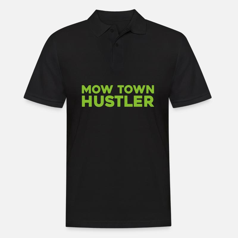 Rasenmäher Mähen - Männer Poloshirt - Schwarz