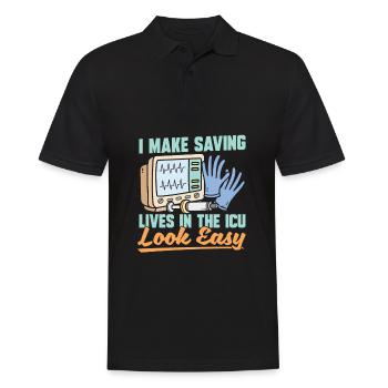 Intensive care nurse - Men's Polo Shirt - black - Front - Kai (181cm)