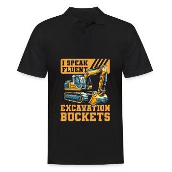 Excavator Operator - Men's Polo Shirt - black - Front - Kai (181cm)