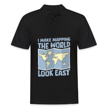 Geography Geographer - Men's Polo Shirt - black - Front - Kai (181cm)