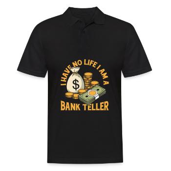 Bank employee - Men's Polo Shirt - black - Front - Kai (181cm)
