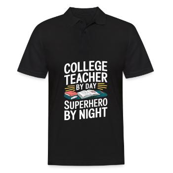 Professor - Men's Polo Shirt - black - Front - Kai (181cm)