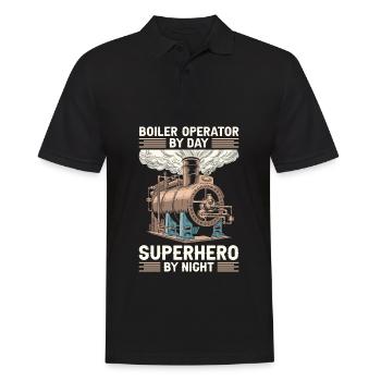 Boiler operators - Men's Polo Shirt - black - Front - Kai (181cm)