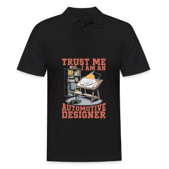 Automobildesigner - Männer Poloshirt - Schwarz - Vorne - Kai (181cm)
