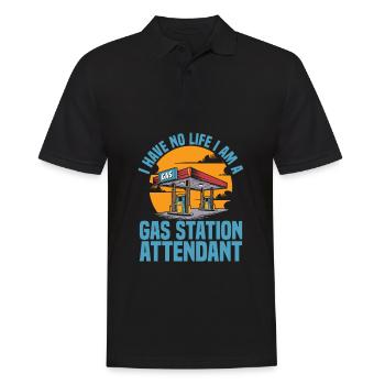 Pump attendant - Men's Polo Shirt - black - Front - Kai (181cm)