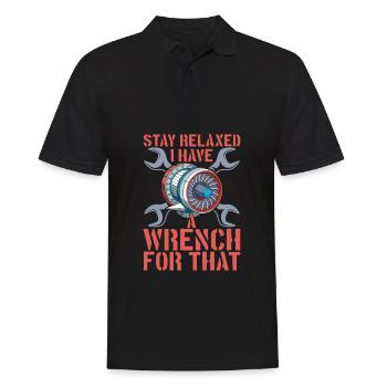 Flugingenieur - Männer Poloshirt - Schwarz - Vorne - Kai (181cm)