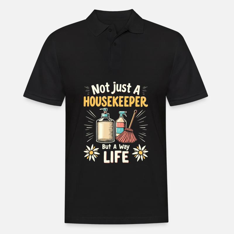 Haushälterin - Männer Poloshirt - Schwarz