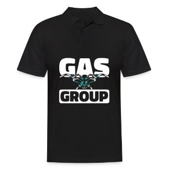 Tankwart Team - Männer Poloshirt - Schwarz - Vorne - Kai (181cm)