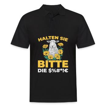 Moutons, taisez-vous, s’il vous plaît - Polo Homme - noir - Devant - Kai (181cm)