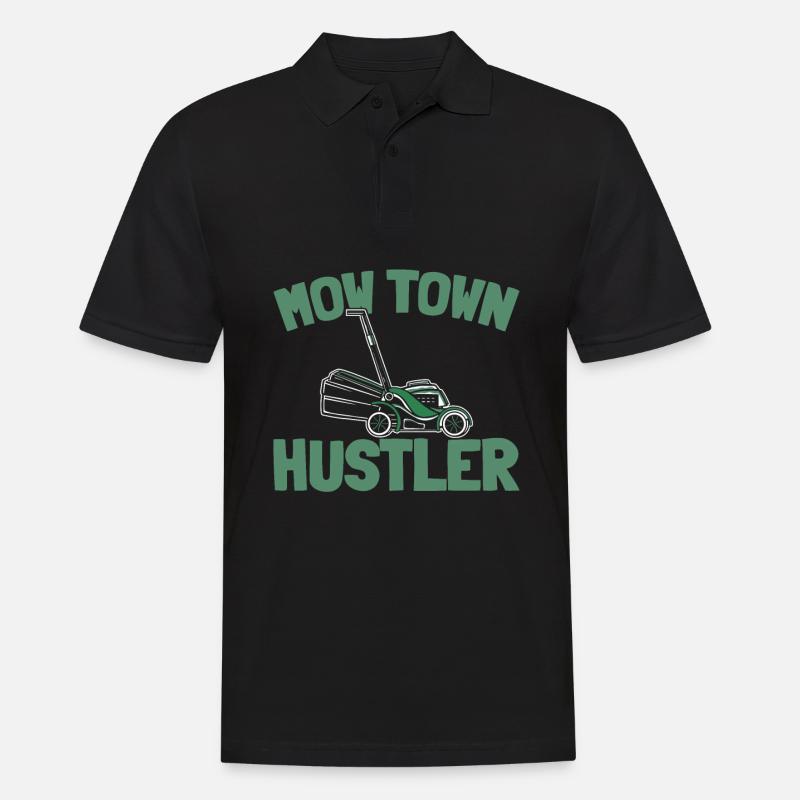 Rasenmäher Mähen - Männer Poloshirt - Schwarz