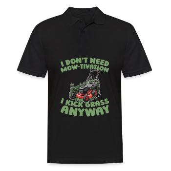 Lawn mower mowing - Men's Polo Shirt - black - Front - Kai (181cm)