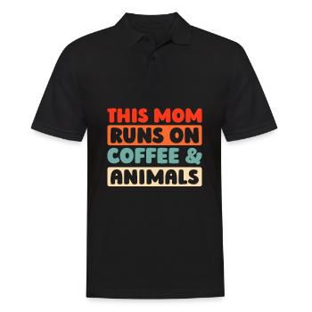 Gardien de zoo Gardien de zoo Café Mère Maman - Polo Homme - noir - Devant - Kai (181cm)