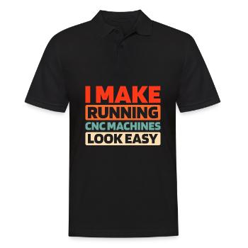 Cnc Fräser - Männer Poloshirt - Schwarz - Vorne - Kai (181cm)