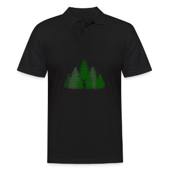 Hirsch Wild Natur Jagd Outdoor Geschenkidee - Männer Poloshirt - Schwarz - Vorne - Kai (181cm)