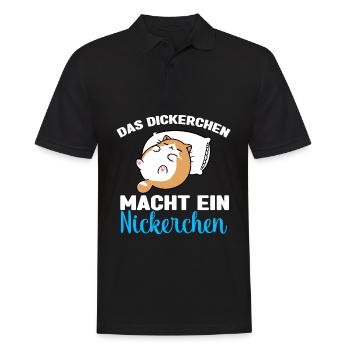 Katze Das Dickerchen macht ein Nickerchen - Männer Poloshirt - Schwarz - Vorne - Kai (181cm)