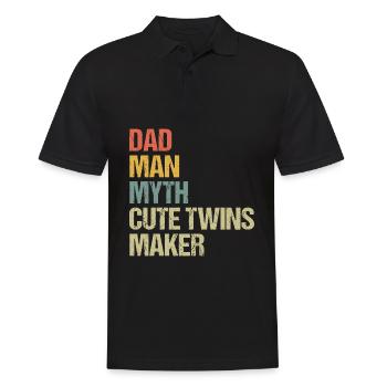 Vintage Dad The Man Myth Twin Maker Funny - Men's Polo Shirt - black - Front - Kai (181cm)