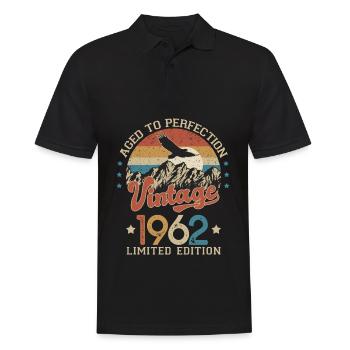 1962 Humour anniversaire 60 ans âge perfection - Polo Homme - noir - Devant - Kai (181cm)